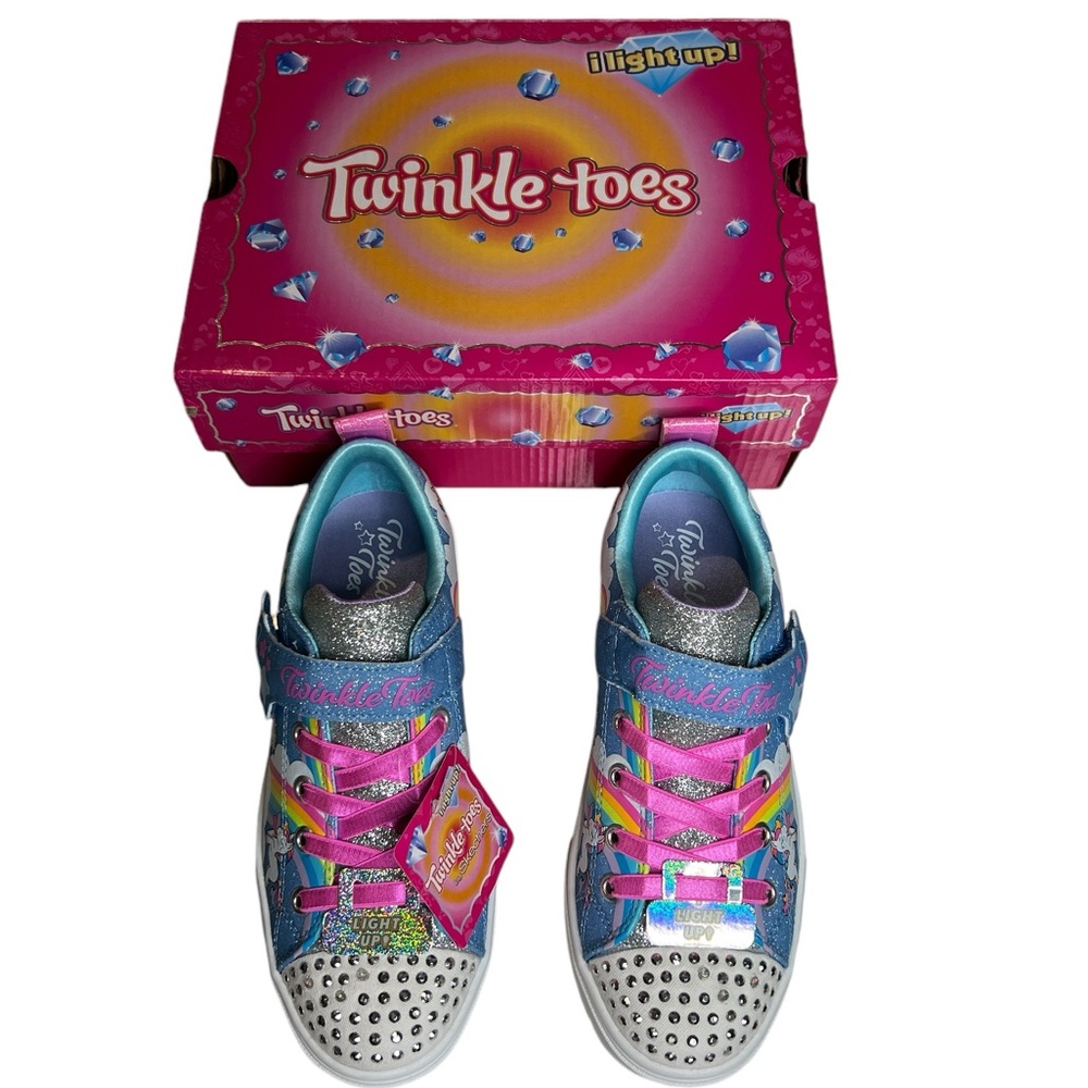 Kid’s Sketchers twinkle toes light up colorful Unicorn Sneakers .